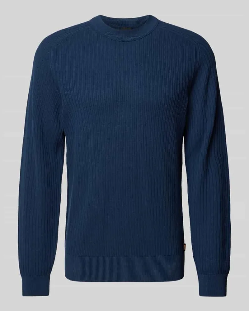 HUGO BOSS Strickpullover mit Rundhalsausschnitt Modell 'Klincru Bleu