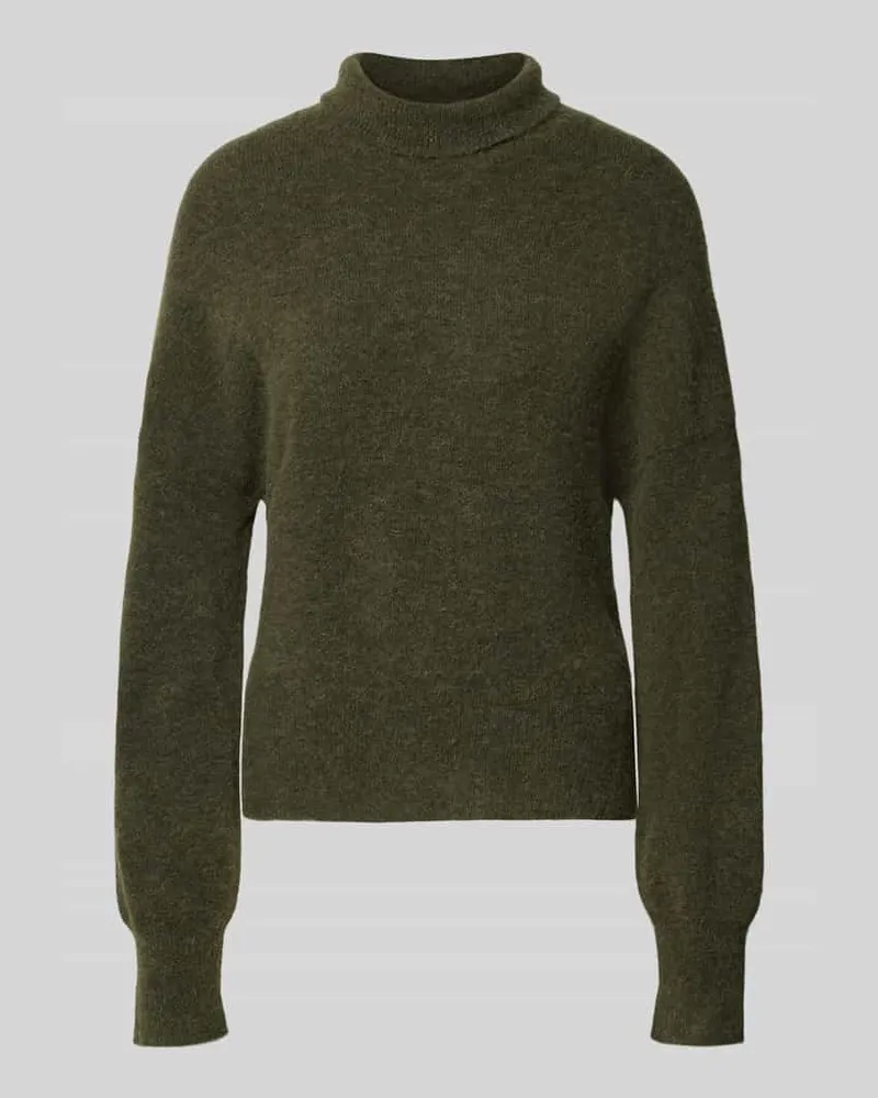 Samsøe & Samsøe Regular Fit Pullover aus Woll-Alpaka-Mix Modell 'Nola Dunkelgruen