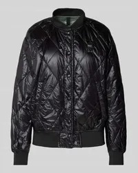 Blauer Steppjacke mit Stehkragen Black