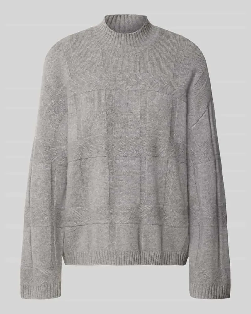 Emporio Armani Oversized Wollpullover mit Kaschmir-Anteil Mittelgrau