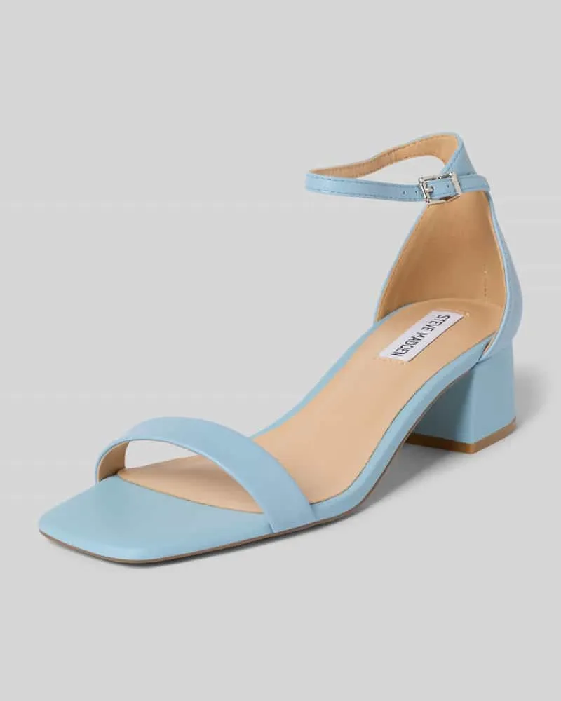 Steve Madden Sandalette aus Leder mit Blockabsatz Modell 'Gena Hellblau