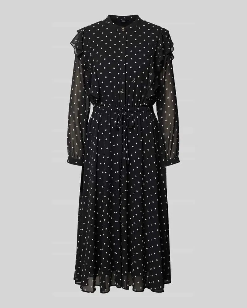 JOOP! Midikleid im Allover-Look mit Bindegürtel Black