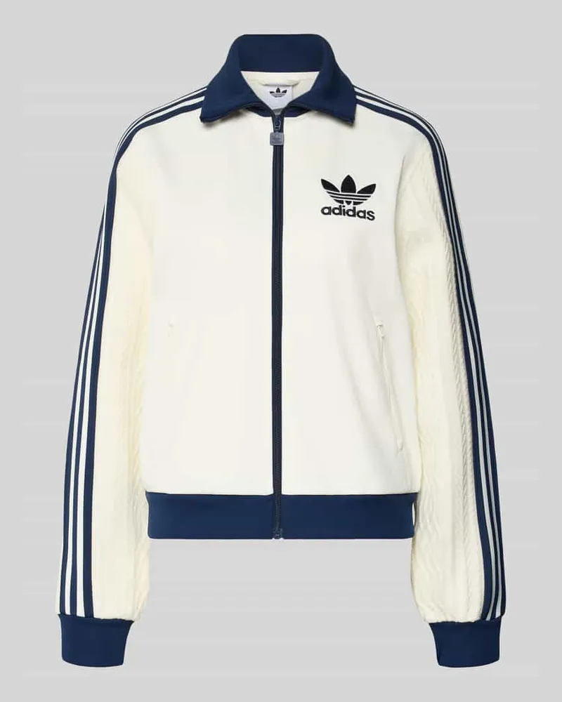 adidas Strickjacke mit Reißverschluss Ecru