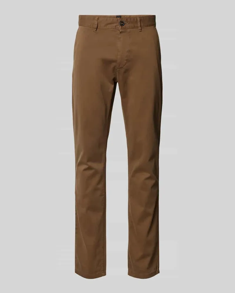 HUGO BOSS Stoffhose mit Eingrifftaschen Mittelbraun