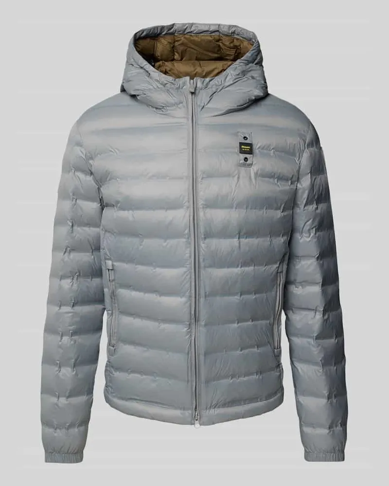 Blauer Steppjacke mit Kapuze Modell 'CHARLES Silber