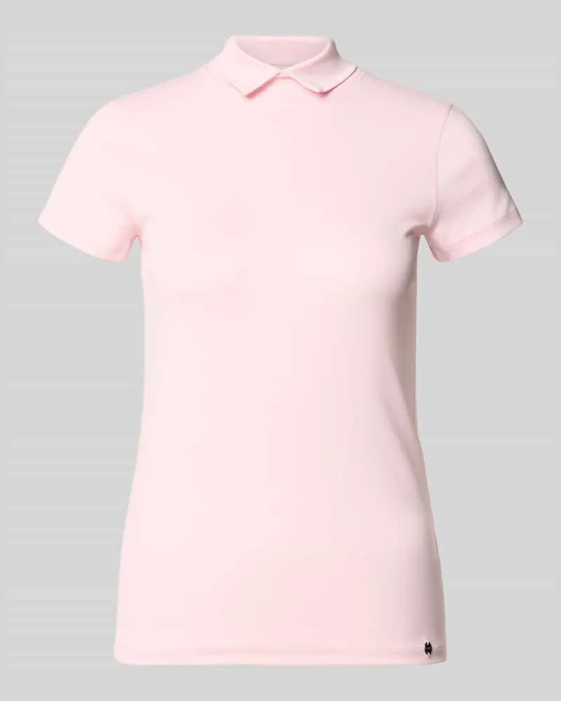 Marc Cain Slim Fit T-Shirt mit hochschließendem Polokragen Rosa