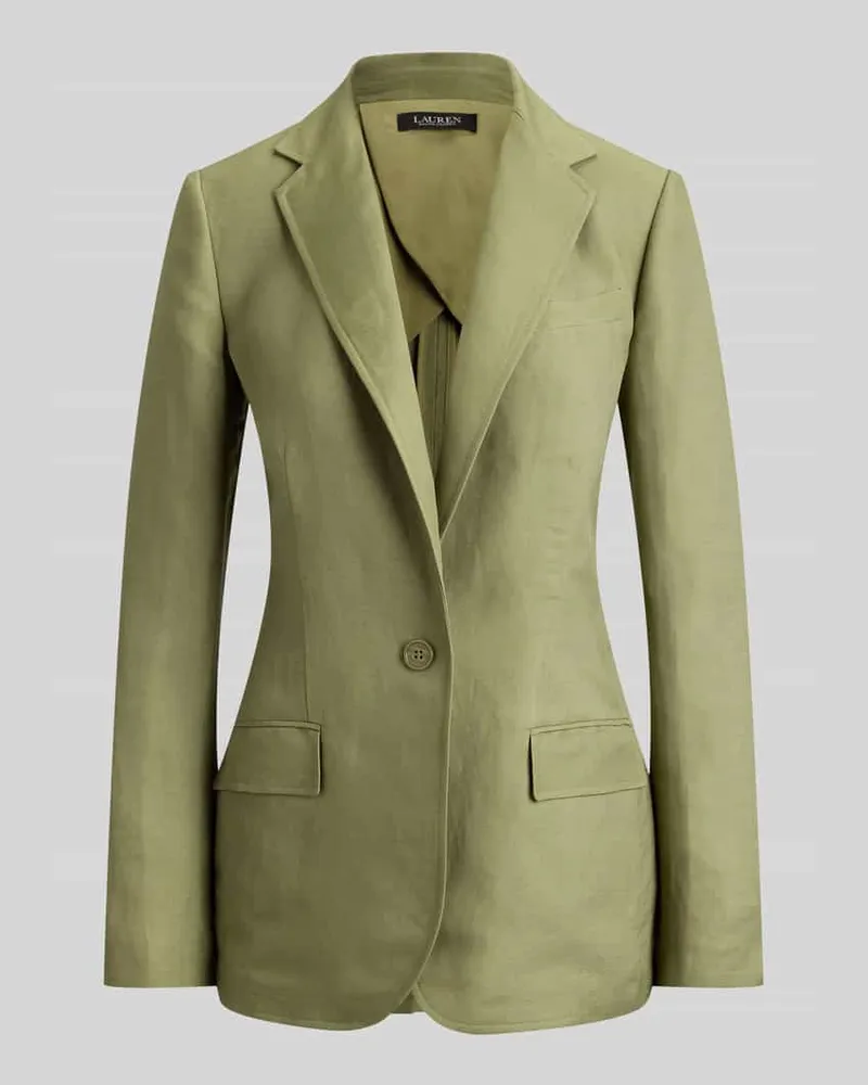 Ralph Lauren Regular Fit Blazer aus Leinen-Mix Khaki