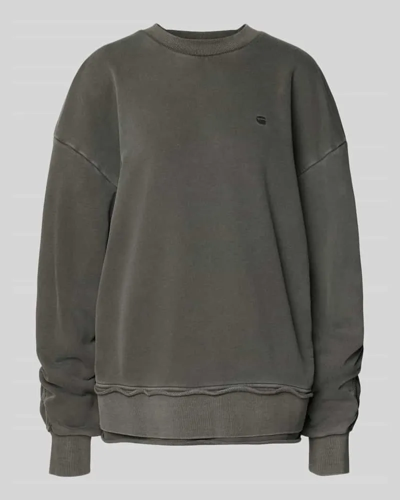 G-STAR RAW Oversized Sweatshirt mit gerippten Abschlüssen Graphit