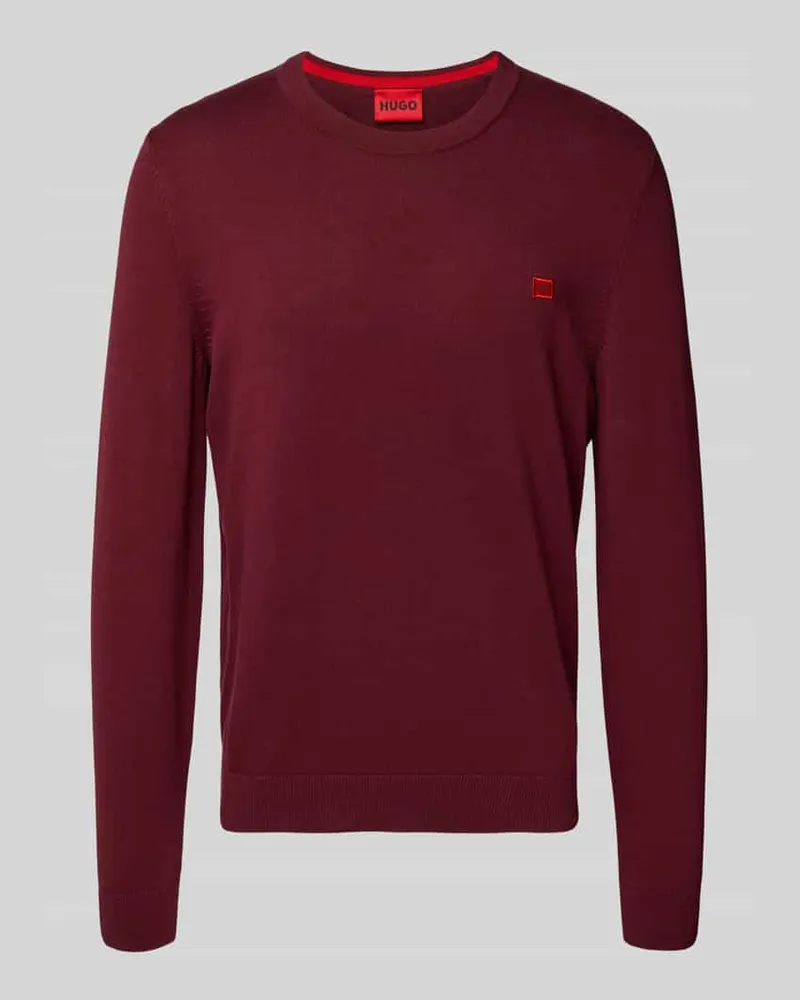 HUGO BOSS Regular Fit Strickpullover aus reiner Baumwolle Modell 'SAN CASSIUS Bordeaux