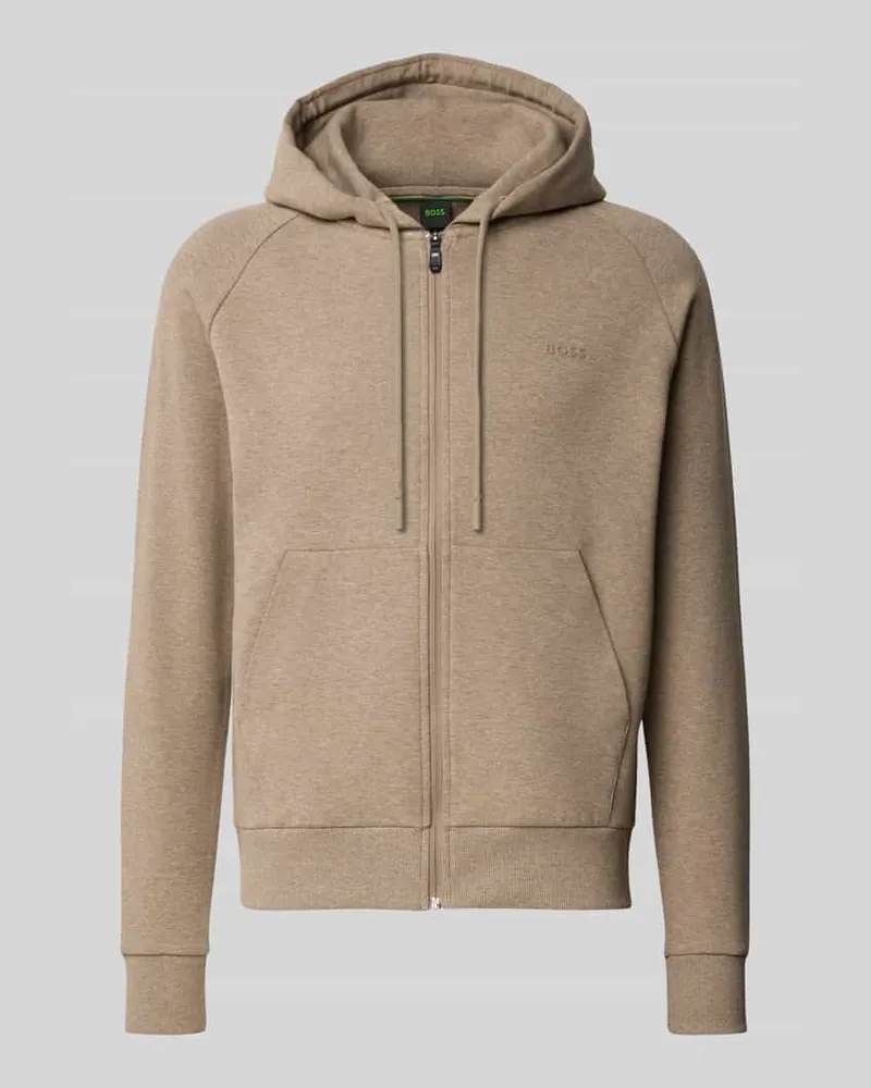 HUGO BOSS Sweatjacke mit Kängurutasche Modell 'Saggy Mittelbraun