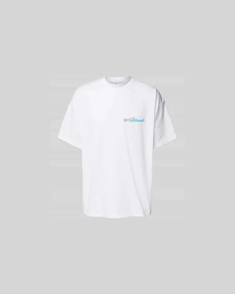 VETEMENTS T-Shirt mit Label-Print Weiss