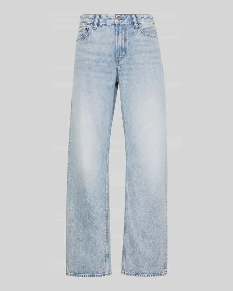 Calvin Klein Straight Fit Jeans aus reiner Baumwolle Hellblau