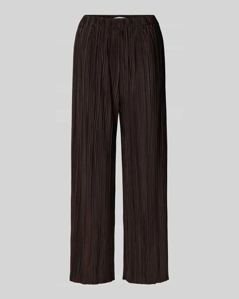 Samsøe & Samsøe Wide Leg Stoffhose mit Plisseefalten Modell 'UMA Schoko