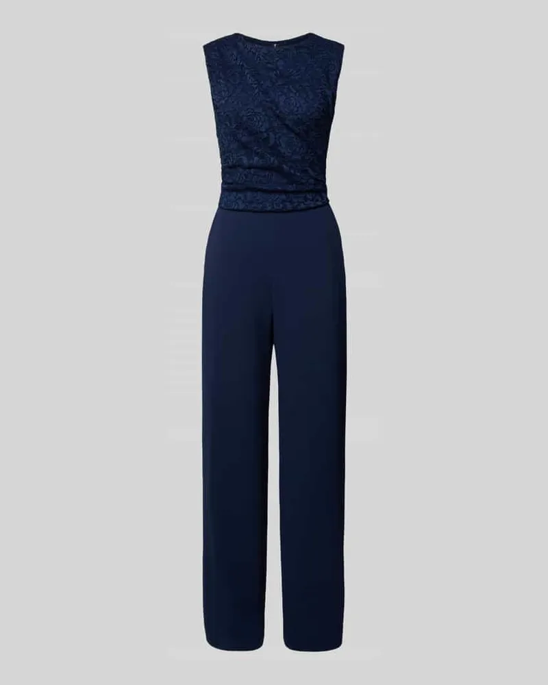 Swing Jumpsuit mit Ausbrenner-Effekt Marine