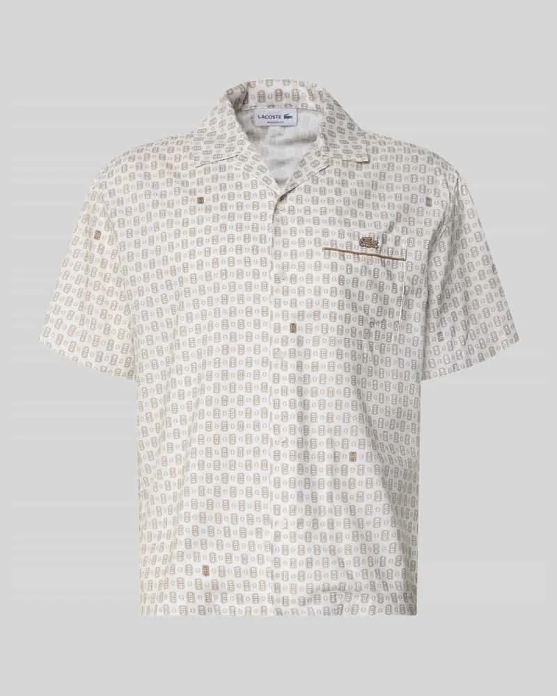 Lacoste Relaxed Fit Freizeithemd aus Baumwoll-Mix Modell 'Tennisco Offwhite