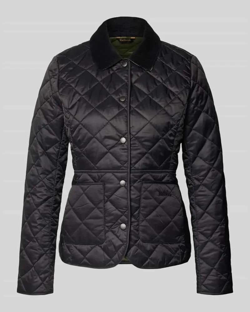 Barbour Steppjacke mit Cordkragen Modell 'Deveron Black