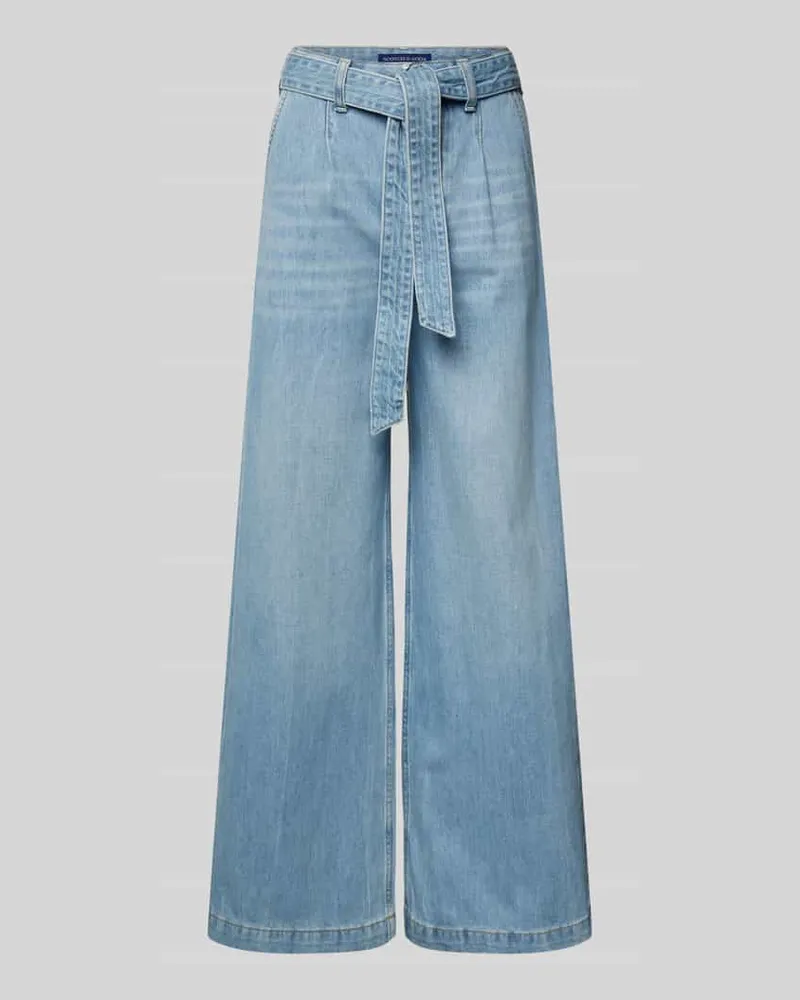 Scotch&Soda Wide Leg Jeans mit Bindegürtel Hellblau