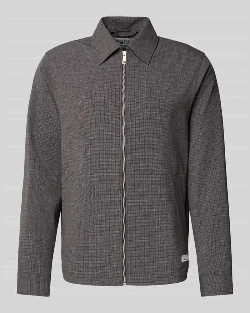 Marc O'Polo Regular Fit Hemdjacke mit Viskose-Anteil Mittelgrau