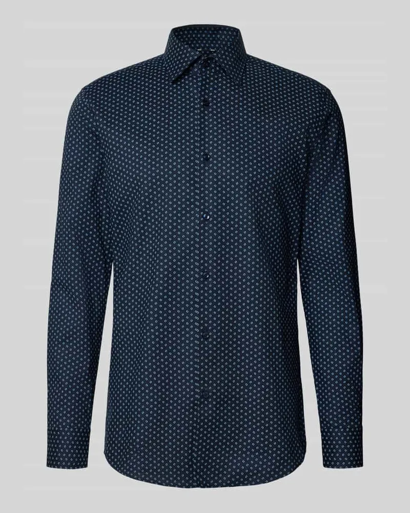 HUGO BOSS Slim Fit Hemd aus Baumwoll-Mix Marine