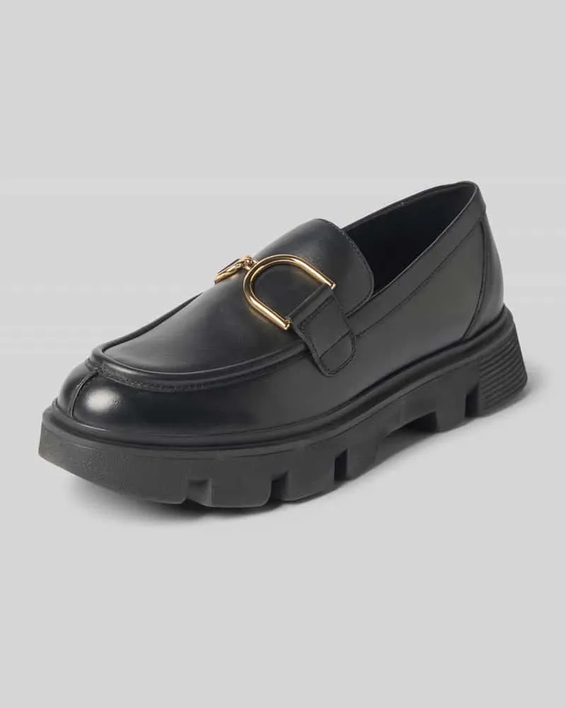 Geox Loafers aus Leder mit profilierter Sohle Modell 'VILDE Black