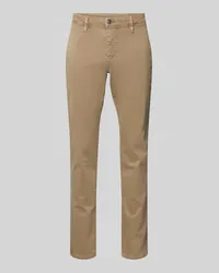 MAC Jeans Slim Fit Hose mit Label-Applikation Modell 'Lennox Beige