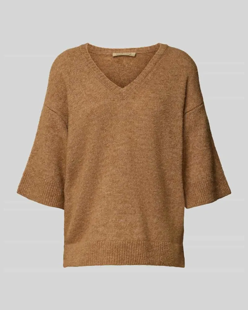 Smith & Soul Strickshirt aus Woll-Mix mit V-Ausschnitt Beige