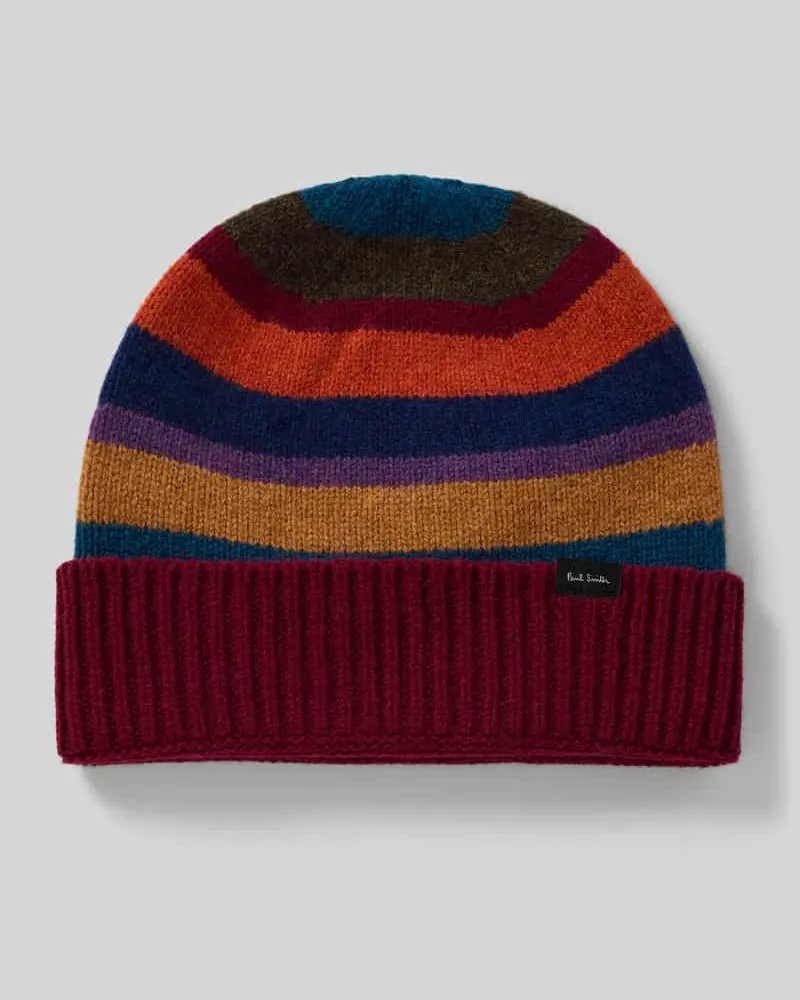 Paul Smith Beanie mit Label-Detail Dunkelrot