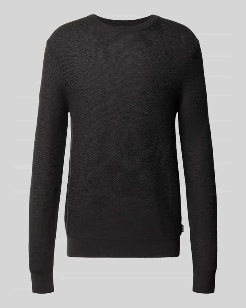 JOOP! Strickpullover aus Wollmix Modell 'Bennino Black