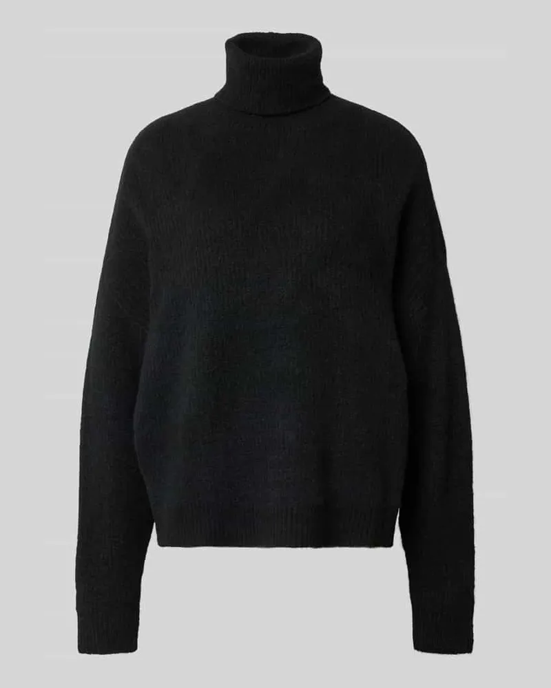 Rich&Royal Rollkragenpullover in Melange-Optik Black