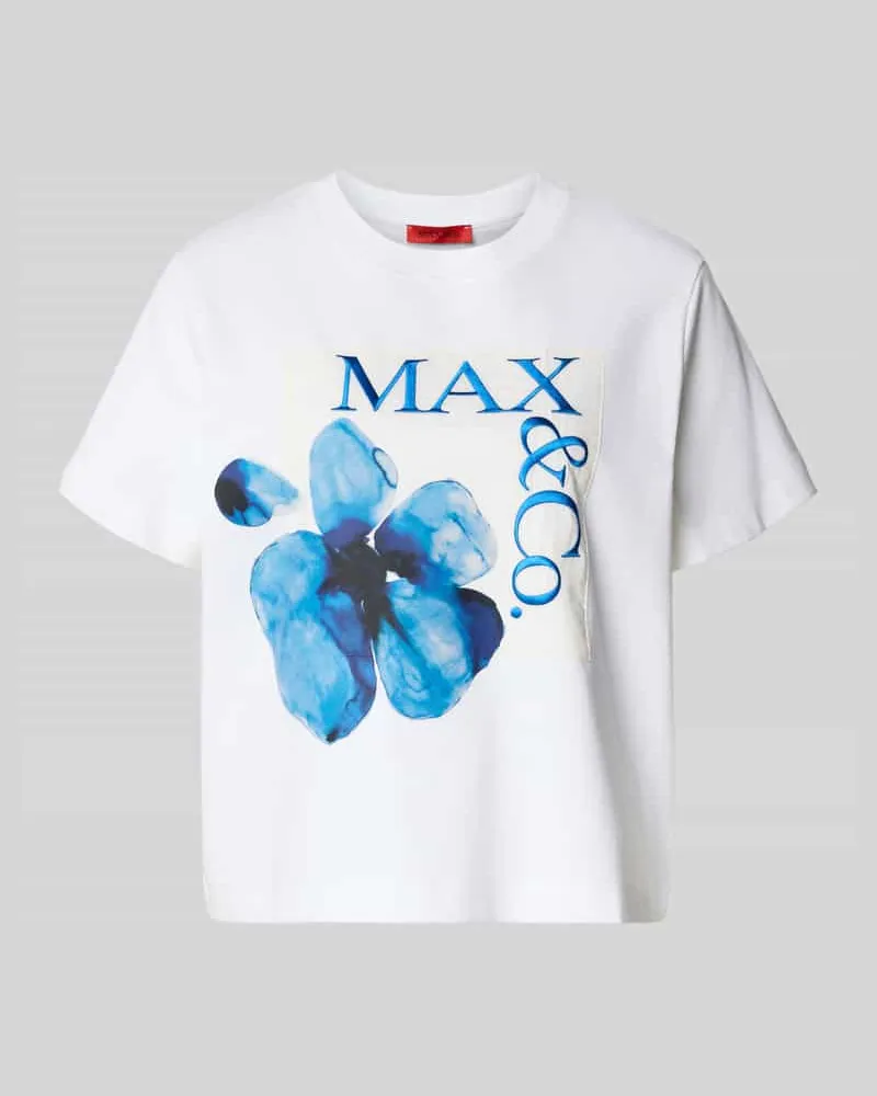 MAX&Co. Boxy Fit T-Shirt aus reiner Baumwoll Modell 'MAMBO Weiss