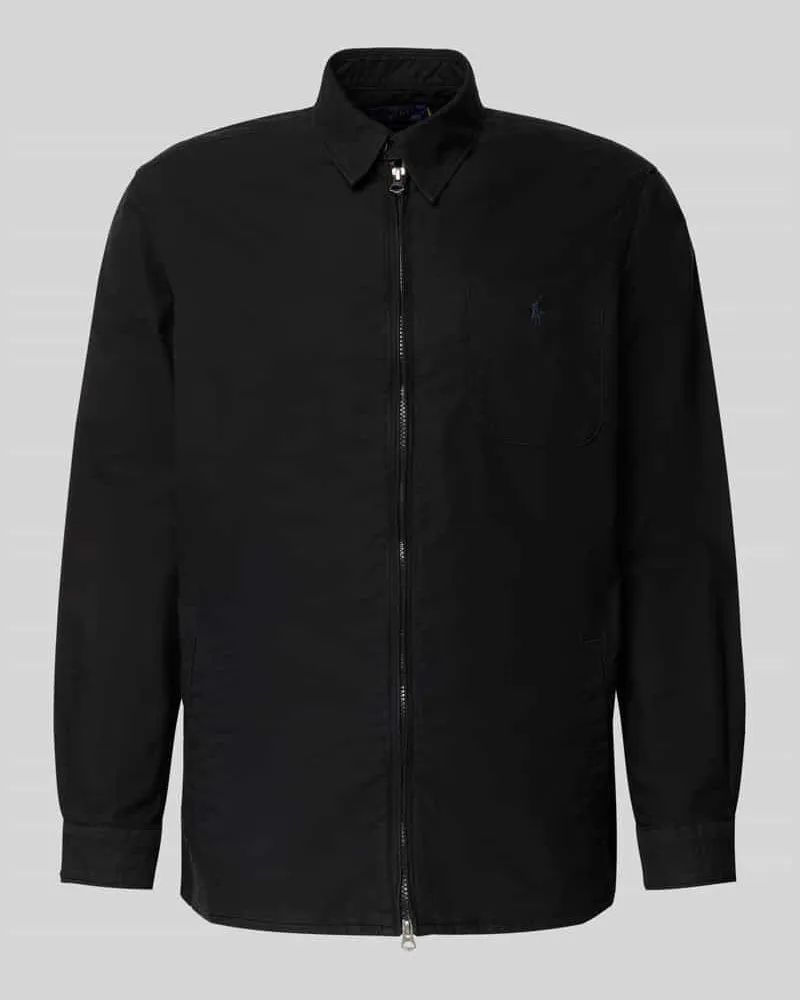 Ralph Lauren Slim Fit Hemdjacke mit Kentkragen Black