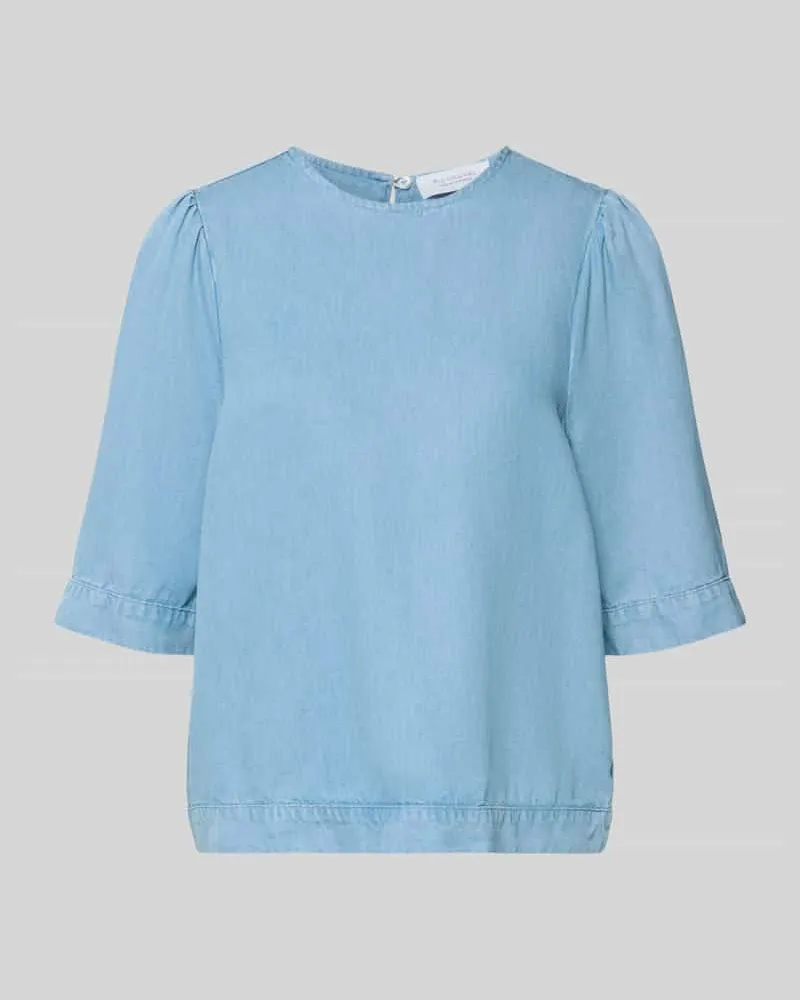 Rich&Royal Regular Fit Bluse in Denim-Optik Hellblau
