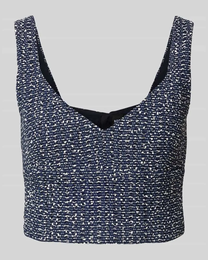 HUGO BOSS Regular Fit Blusentop mit V-Ausschnitt Modell 'Balitar Marine