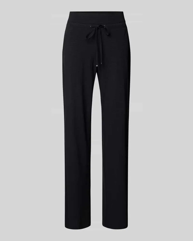 RAFFAELLO ROSSI  Straight Fit Stoffhose mit Strukturmuster Modell 'CANDICE Black