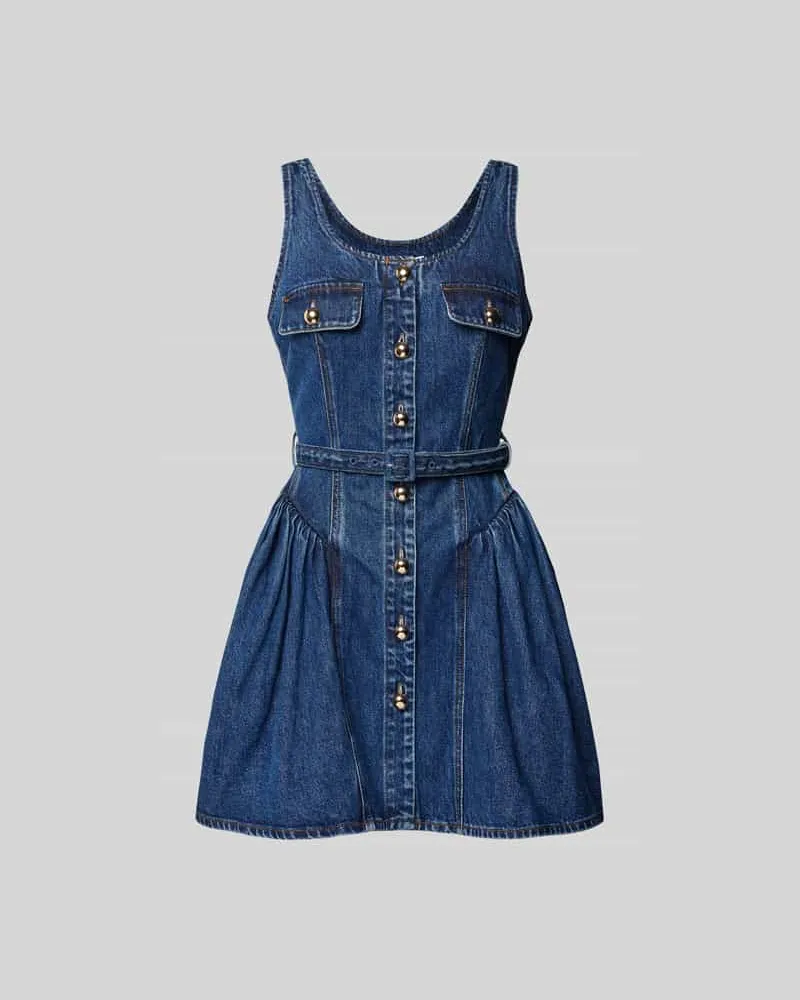 Self-Portrait Jeanskleid in Minilänge Jeansblau