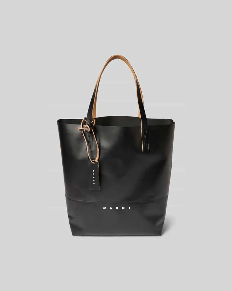 Marni Tote Bag mit Label-Print Black