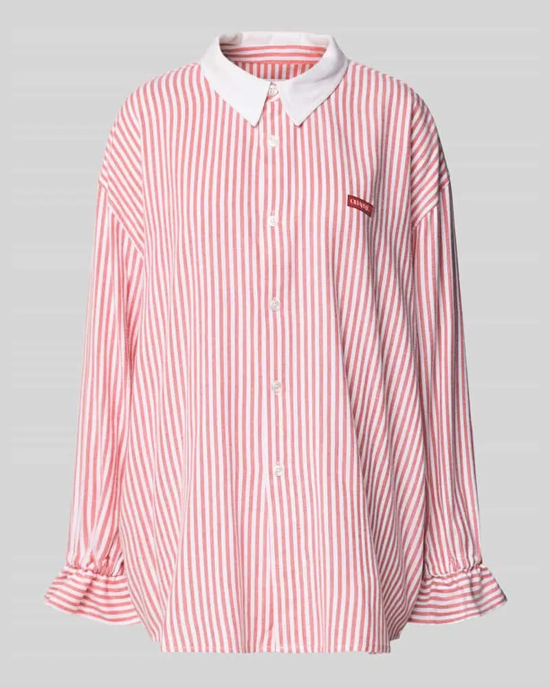 OH APRIL Hemdbluse mit Label-Detail Rot