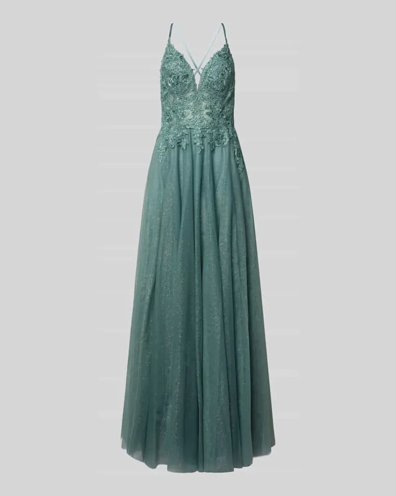 LUXUAR Abendkleid mit Herz-Ausschnitt Gruen