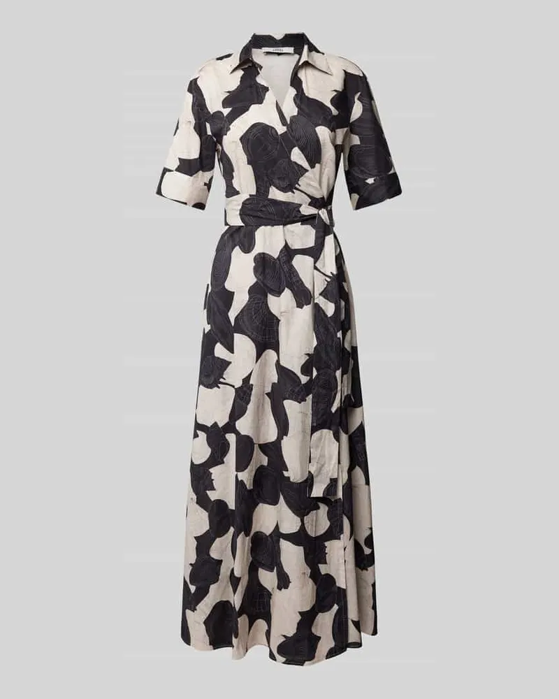 0039 Italy Maxikleid in Wickel-Optik Modell 'SVENJA Black