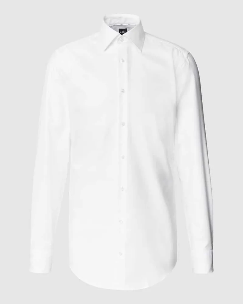 HUGO BOSS Slim Fit Businesshemd mit extra langem Arm Weiss