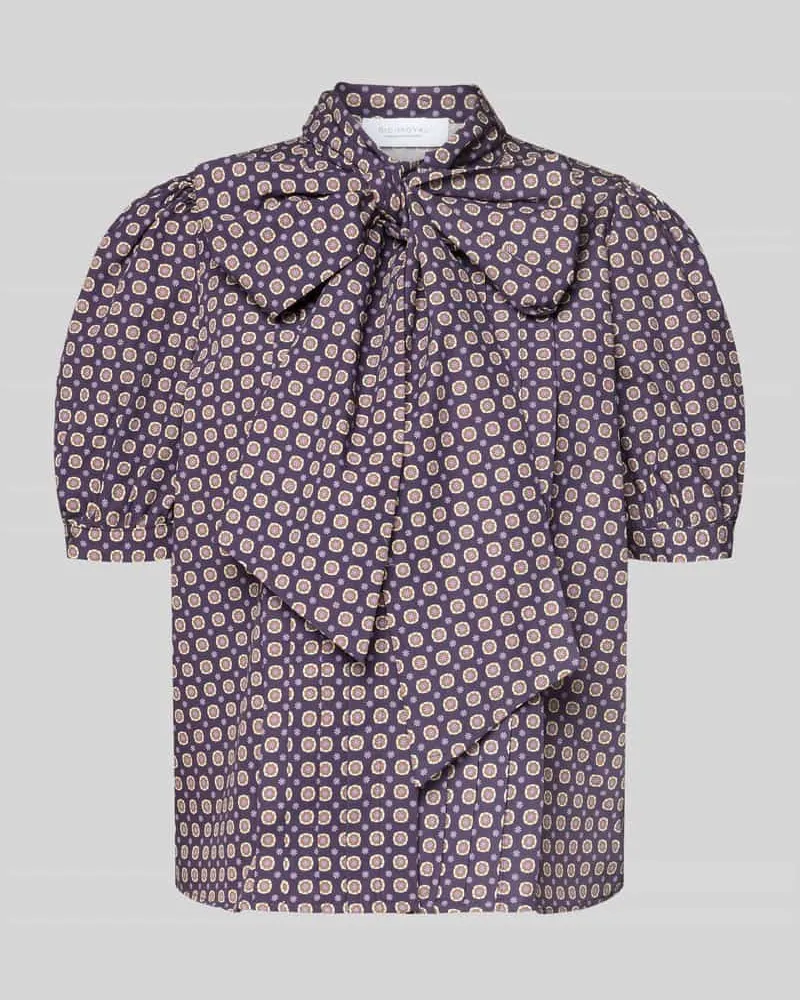 Rich&Royal Regular Fit Schluppenbluse im Allover-Look Aubergine