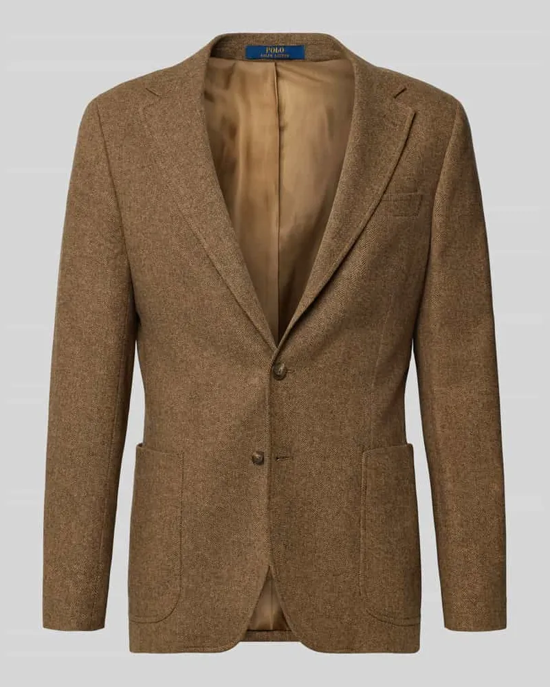 Ralph Lauren Modern Fit Sakko mit Woll-Anteil Modell 'HERRINGBONE Mittelbraun