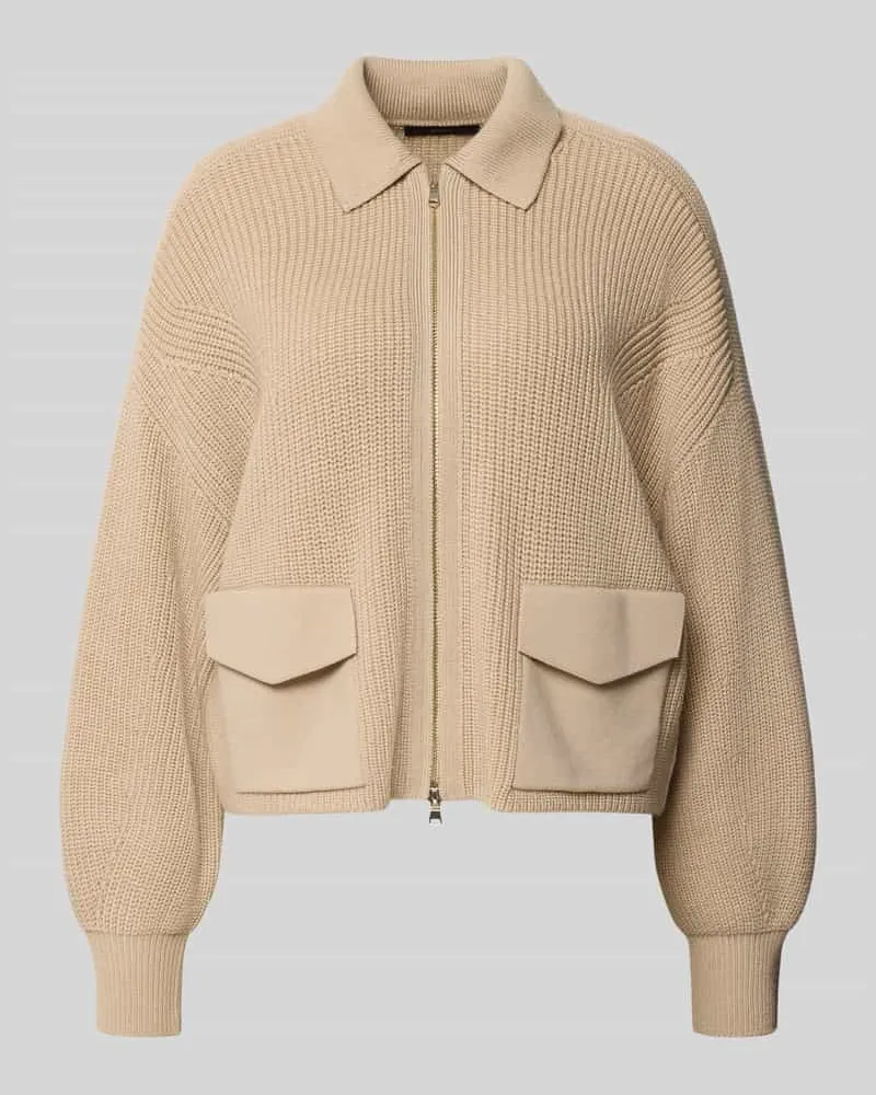 windsor. Strickjacke aus Schurwolle mit Pattentaschen Beige