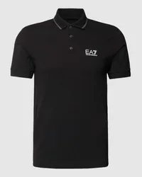 EA7 Poloshirt mit Label-Print Black