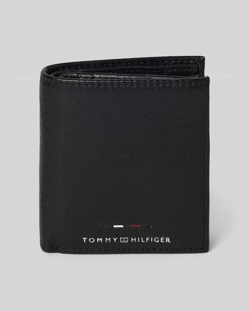 Tommy Hilfiger Portemonnaie aus Rindsleder mit Label-Detail Black