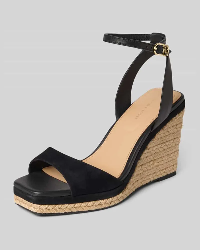 Tommy Hilfiger Keilsandalette aus Leder Black