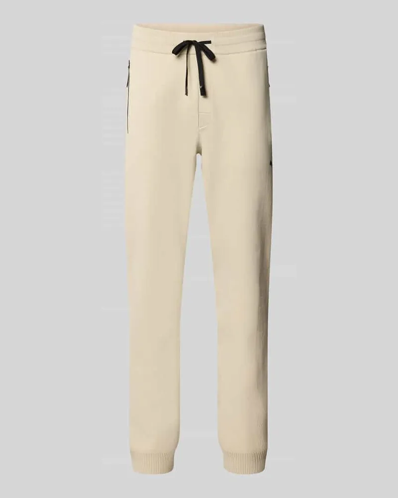 HUGO BOSS Sweathose mit seitlichen Reißverschlusstaschen Offwhite