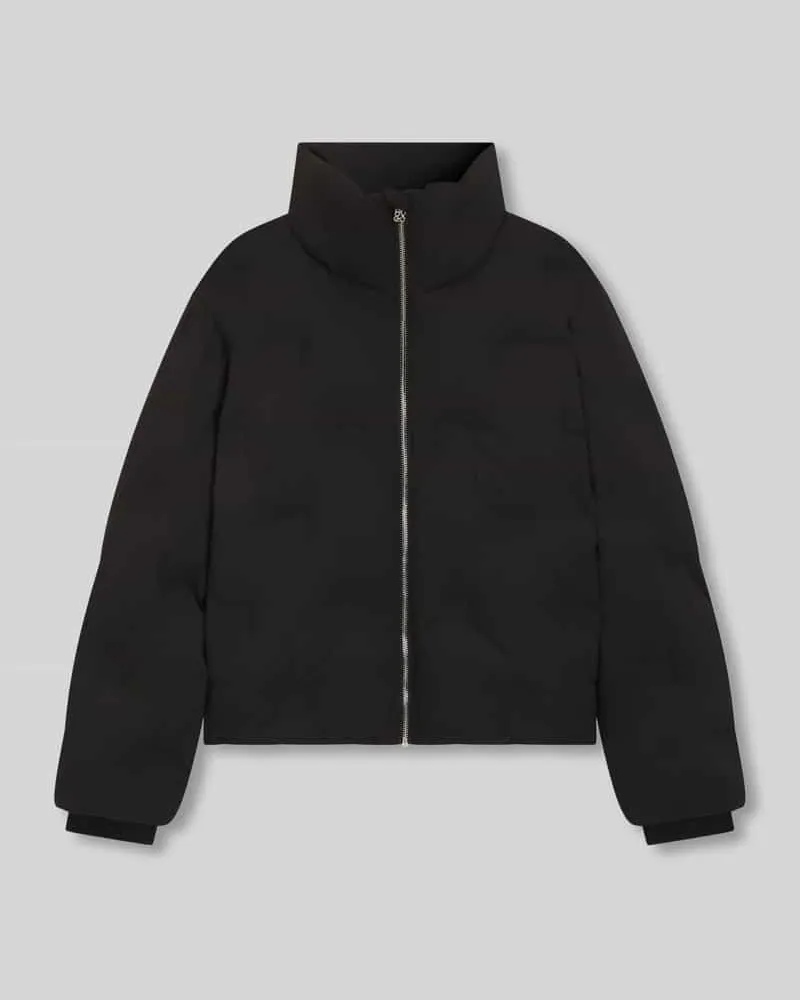 HUGO BOSS Regular Fit Steppjacke mit Stehkragen Black
