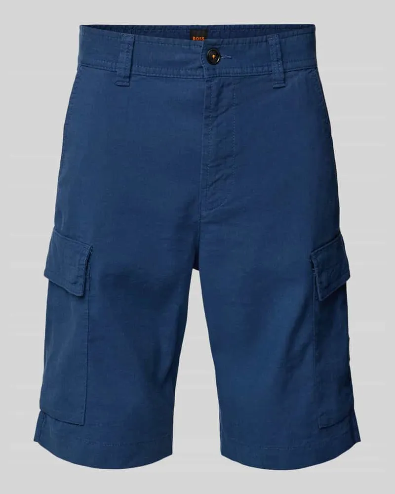 HUGO BOSS Relaxed Fit Cargoshorts aus Leinen-Mix Modell 'Sisla Royal