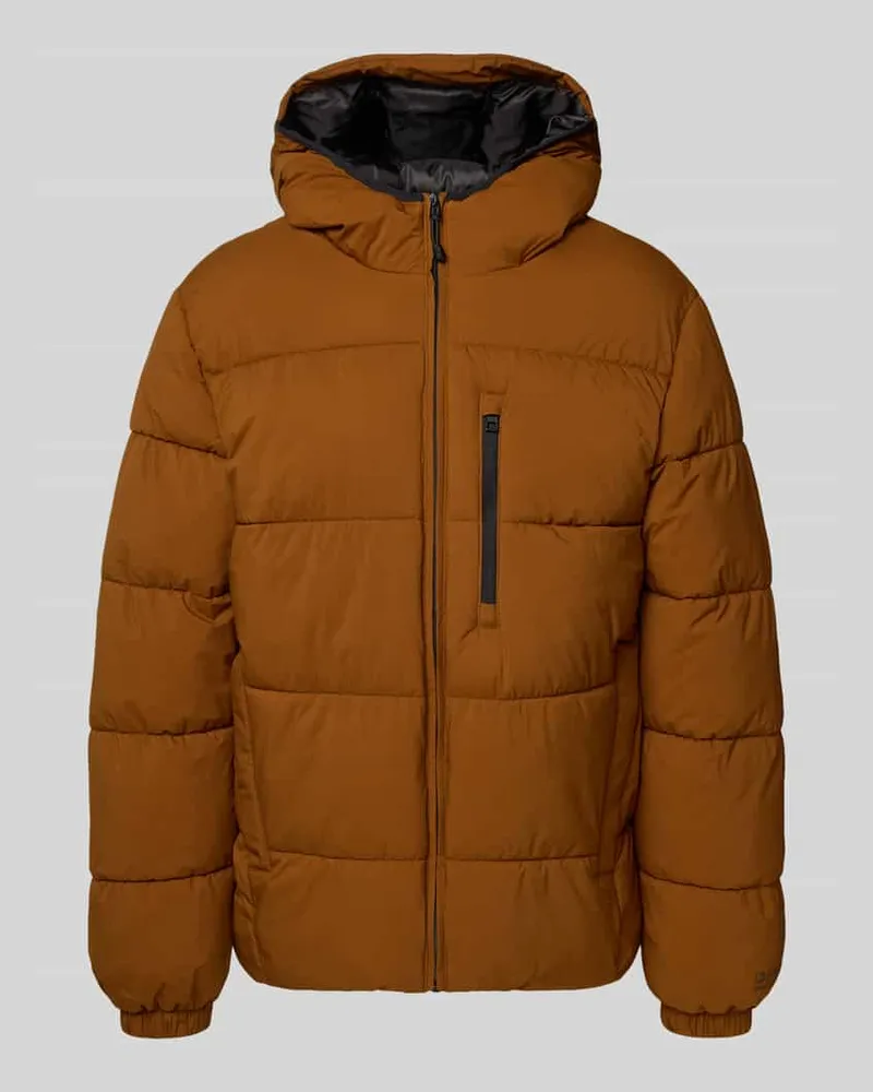 Tom Tailor Regular Fit Steppjacke mit Kapuze Camel
